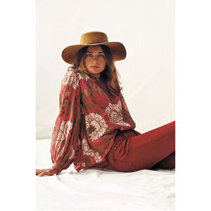 Anthropologie Payal Pratap Blouse - Red Floral - Size 4